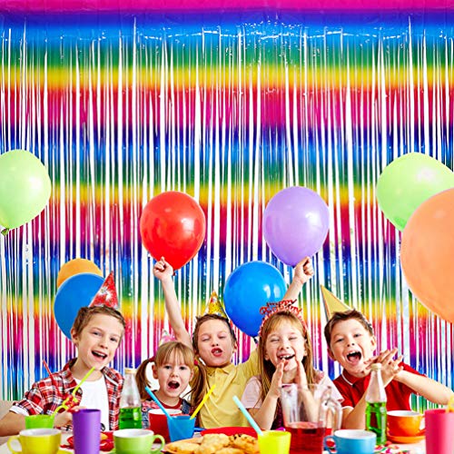 KESYOO 2 Pcs Arco-Íris Cortinas de Fundo Multicolor Cortina Pano de Fundo Layout de Festa Brilhante