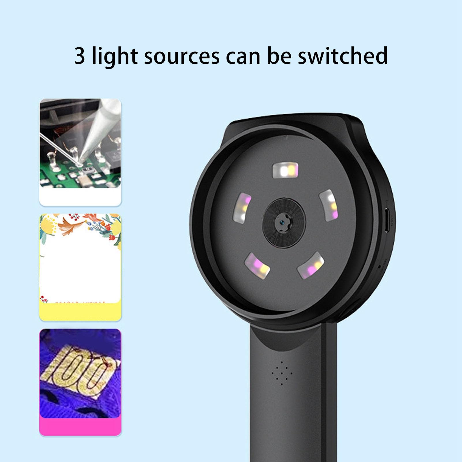 1000x Vergrößerungsglas Handheld Digital Lupe mit Leichten 4 Zoomtasten Vielseitige Kamera Funktionen für Hobbyisten