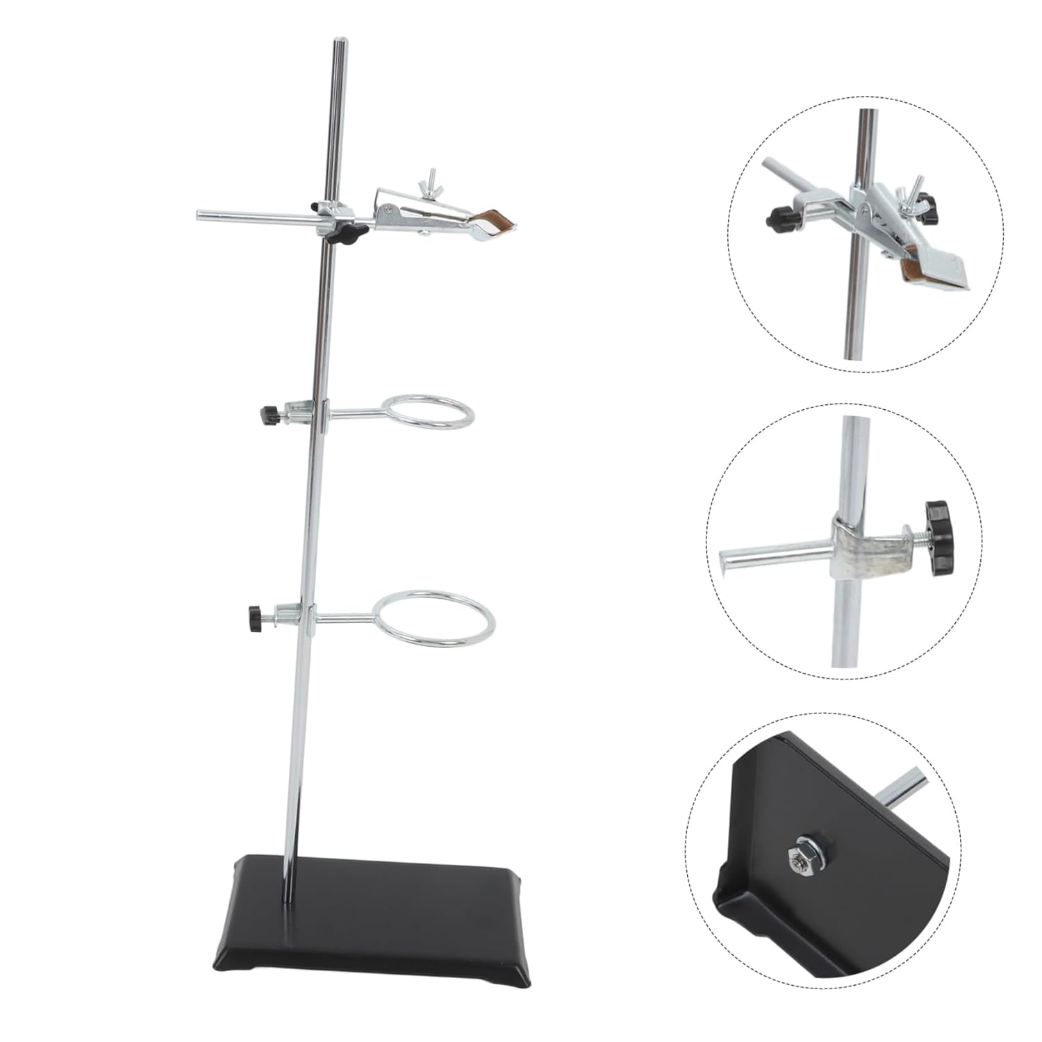 Stainless Steel Iron Platform Stand Heavy Duty Clamps for Lab Equipment Goft Clamp Stand Lab Ring for Chemistry and Teaching