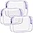 F-color TSA Approved Toiletry Bag - 3 Pack Clear Toiletry Bags Clear Makeup Cosmetic Bags for Women, Quart Size Travel Bag, Carry on Airport Airline Compliant Bag, Macaron Purple(for age 12 or above)