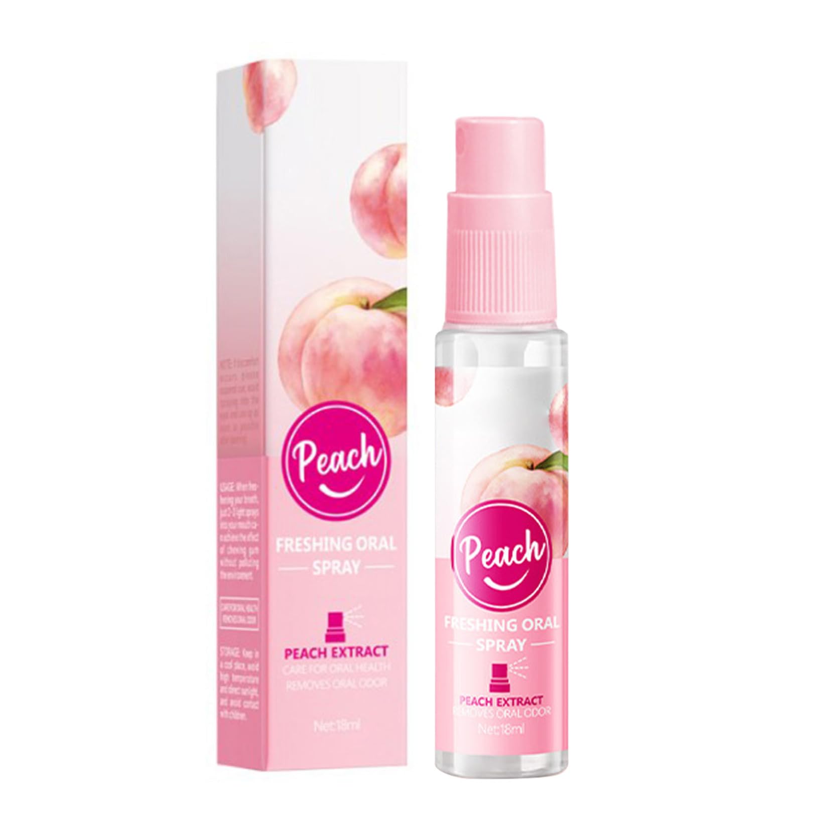 Yeahdor Portable Dental Hygiene Spray for Adults Natural Fruit Extract for Fresh Breath and Teeth Care Peach One