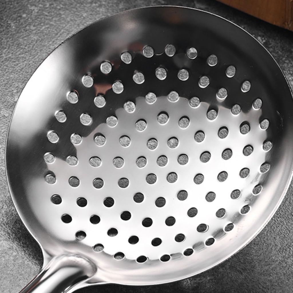 Professional 201Stainless Steel Frying Skimmer Strainer with Wood Handle