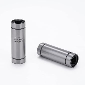 XIKE 2 Pcs LM8LUU Sealed Lengthen Linear Ball Bearings 8x15x45mm,Fits DIY/3D Printer/Workbench/CNC, M4 Rod Shaft Guide Linear Motion System and SCS4LUU Linear Ball Bearings Block Slide Bushing.