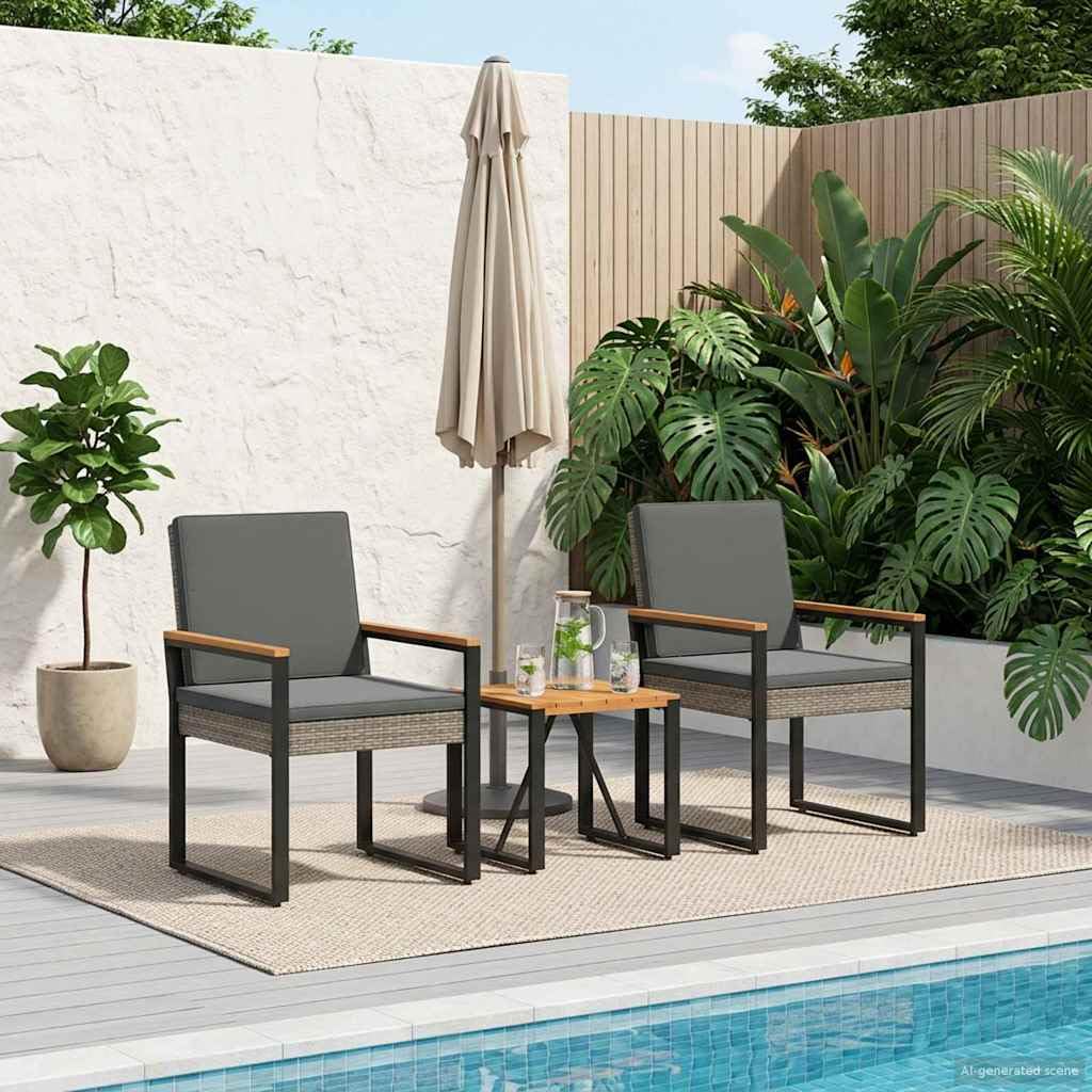 Ensemble jardin 3 pièces rotin synthétique résistant sans entretien pour extérieur