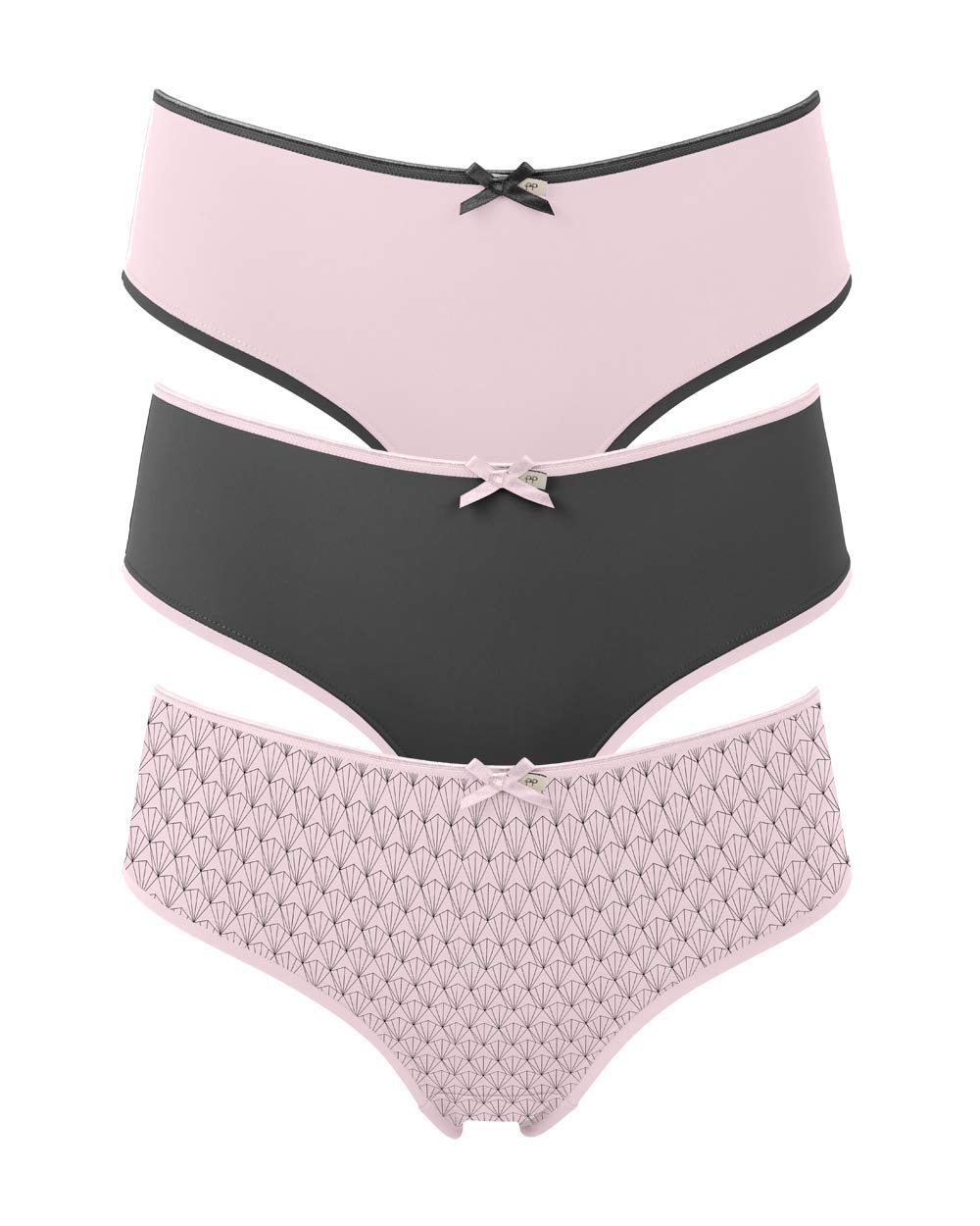 Pretty Polly Women's Olivia Brief, Pink (Pfan Linear Fawn), NA (Manufacturer Size:L)