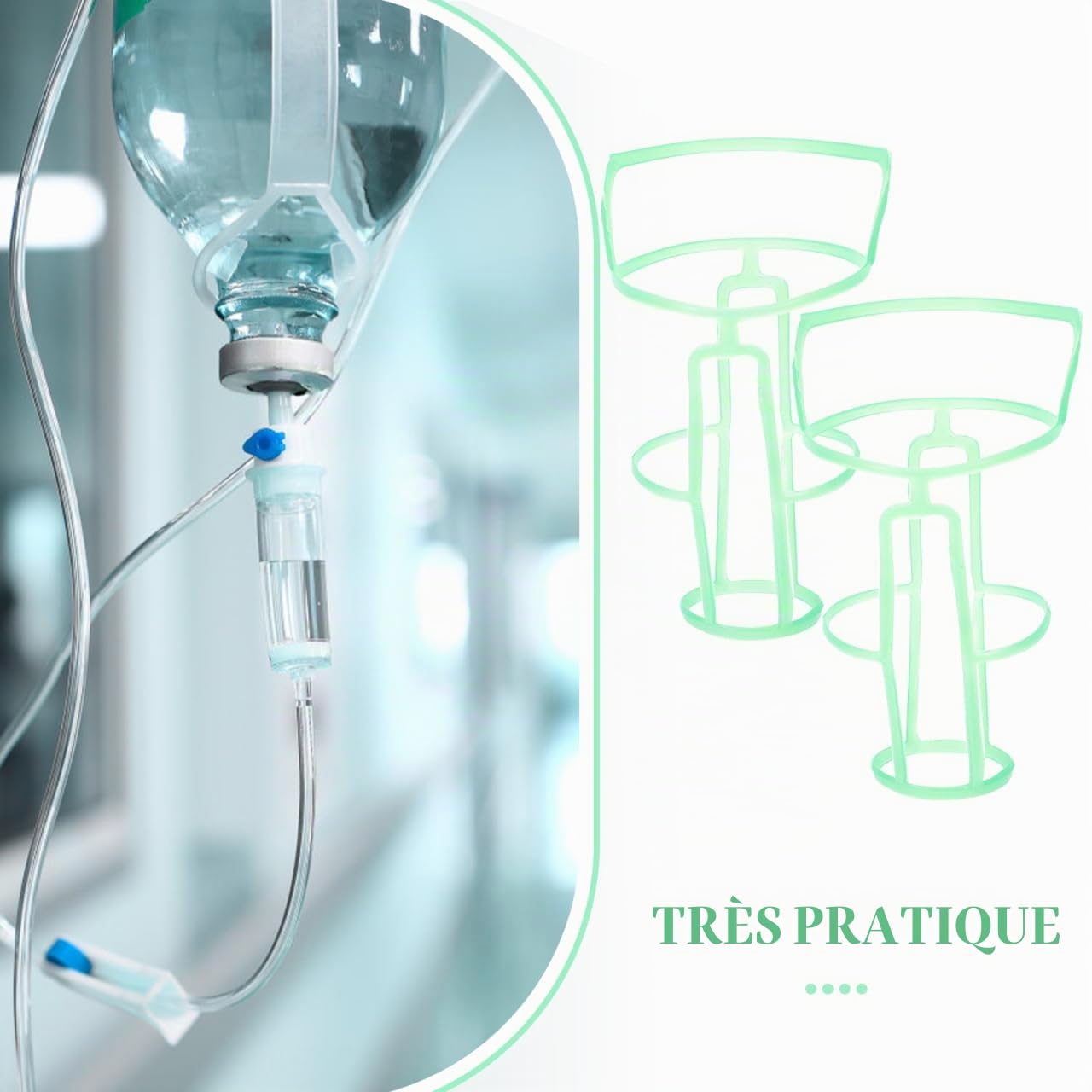 Healeved Support Portable Pour Bouteille De Perfusion 14X1X14 Cm Filet Durable Et Stable Pour Usage Et Domicile