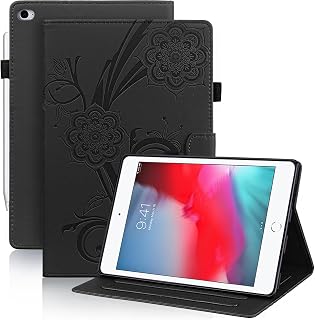 Kitzomi Case for iPad 9.7 inch iPad 6th/5th Gen, iPad Air 2 /iPad Air 1，Premium PU Leather Folio Flip Cover with Adjustable Kickstand，Pencil Holder with Wallet Case for iPad 9.7，Black