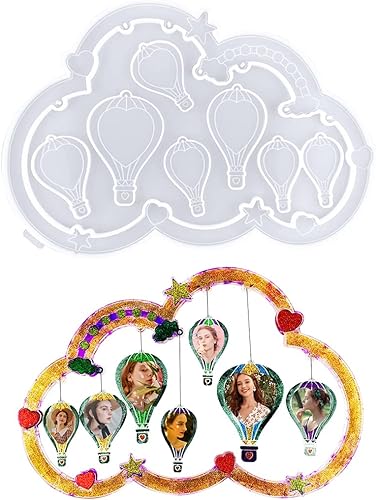 Moldes de resina para marco de fotos, forma de globo de aire caliente, moldes de fundición de resina de silicona, moldes epoxi para decoración de