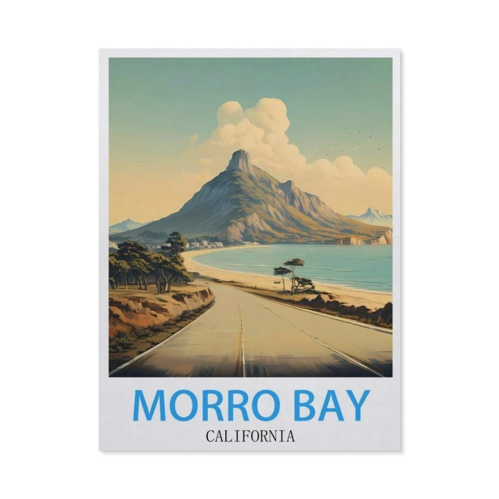 BEAYODKP Diamond Painting，Morro Bay California,Full Round Diamond Embroidery Kits Cross Stitch Crystal Rhinestone Pictures Arts Craft Home Wall Decoration（50 x 60 cm/19.68 x 23.62 inches）-BV98