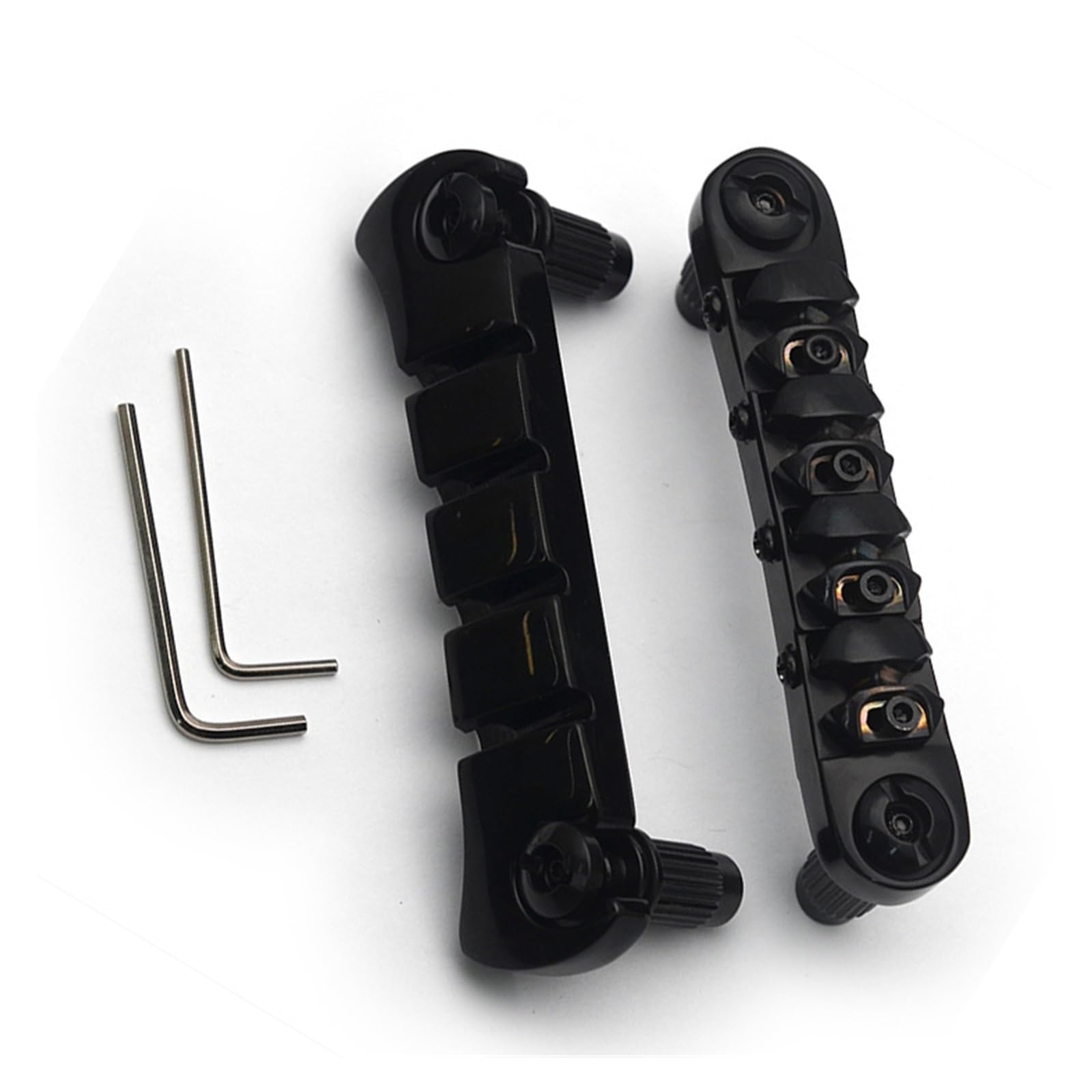 Puente De Bloqueo Para Guitarra/bajo Con 4 Perillas De Altura Ajustable Y Acción De Cuerda De 18 Mm | Puente de guitarra(Bk)