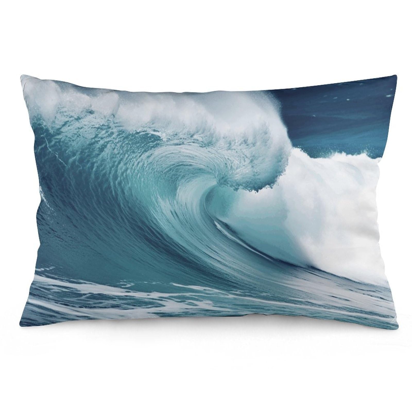 2 Pack Pillow Cases for Hair and Skin, Soft Breathable Pillow Case Covers with Hidden Zipper, Ocean Waves Pillowcase 16 "x24 Pillow Covers for Sleeping Gift