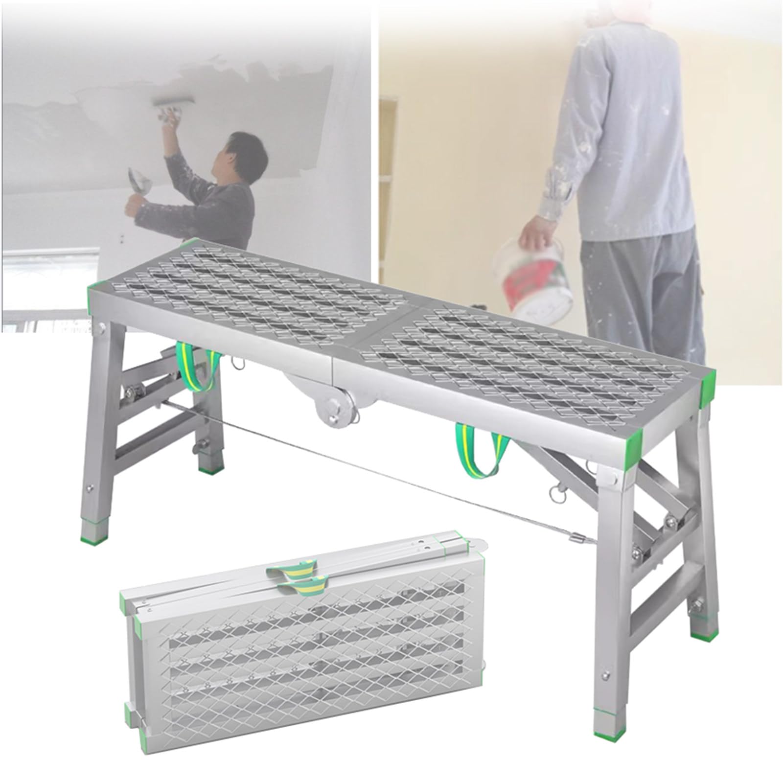 Ghjrthfj A Scaffolding Work Platforms, 880 Lbs Load Capacity Djustable Height Scaffold Tower Ladder Stool Bench For Ceiling Portable(,200X40cm)