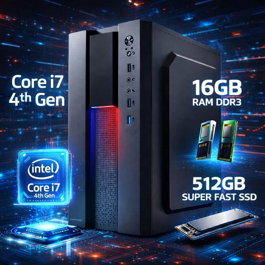 Computer Desktop PC (Core i7-4th Gen 4790 | 16 GB RAM | 512 GB 10X