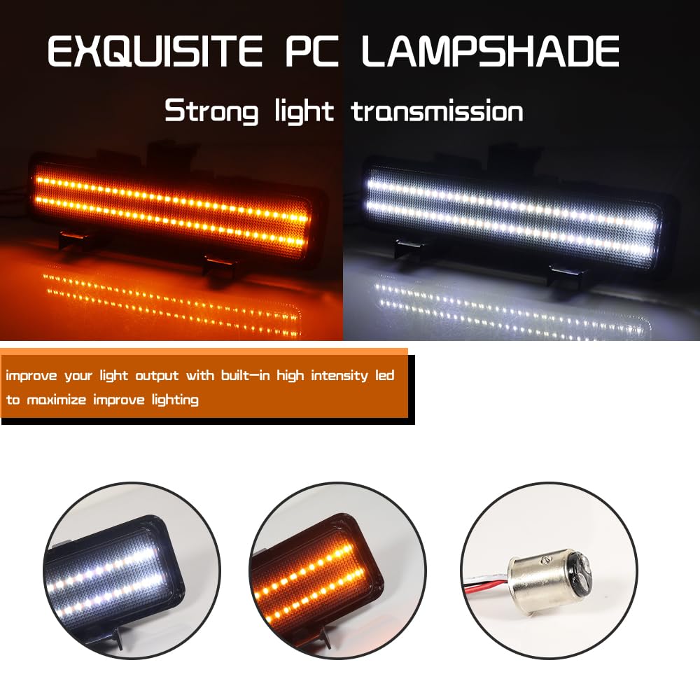 Tonsya For 1883 1884 1885 1886 1887 1888 1889 1990 1991 1992 1993 Chevry S-10/1882 1883 1884 1885 1886 1887 1888 1889 1990 GMC S-15 Front Bumber Parking turn signal lights Smoked Lens #10530596