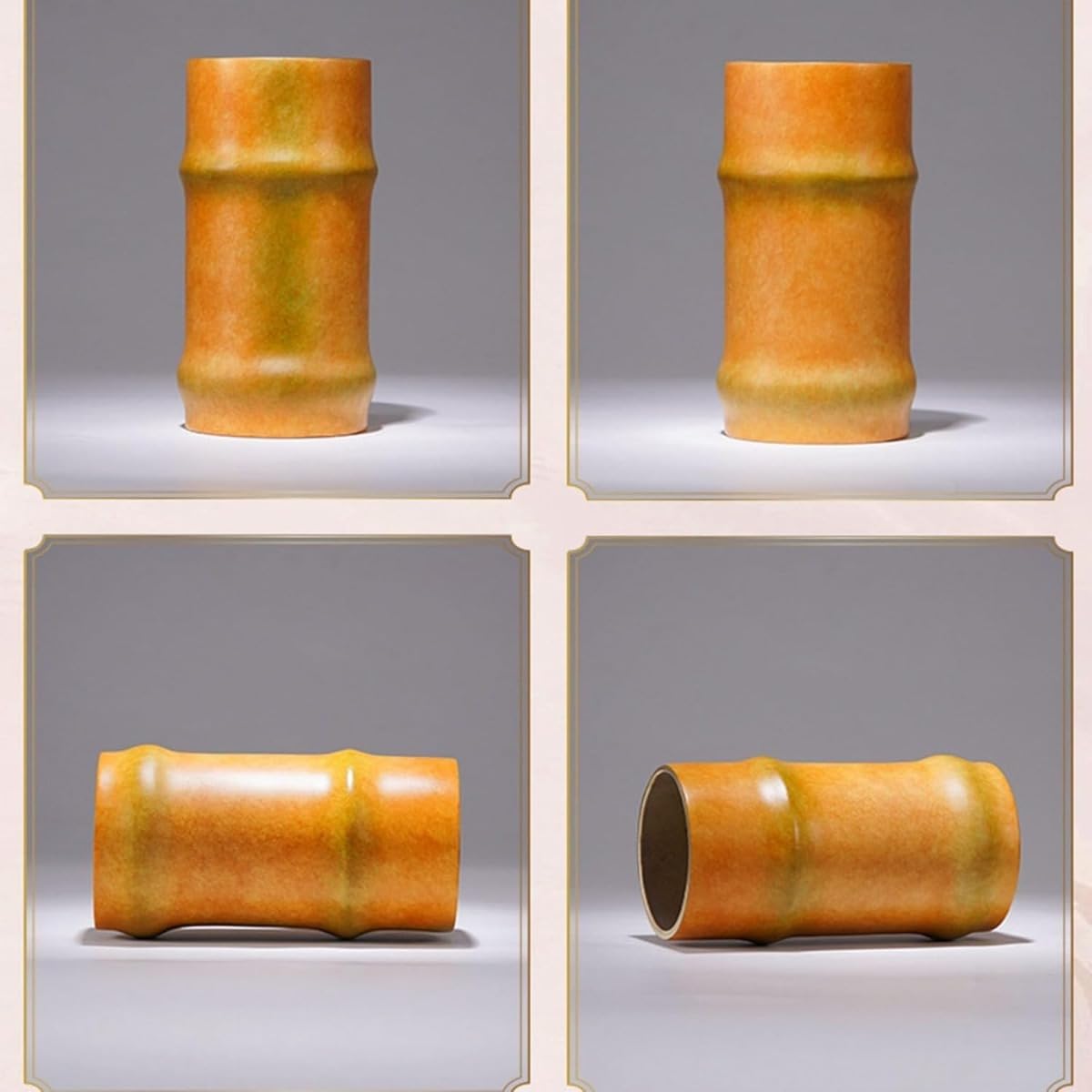 ペン立て 筆立て AOCIR 筆筒 竹筒 真鍮 卓上収納 文具収納 小物入れ 多機能 実用性 エレガンス ペンケース オーナメント