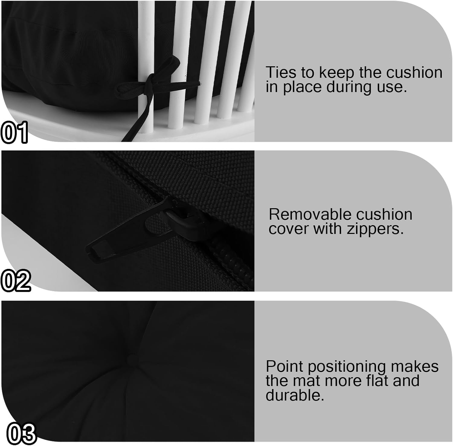 Chaise Lounge Cushions Outdoor, Lounge Chair Cushion for Patio Furniture Waterproof Replacement for Lawn Pool 74in.L x 21in.W x 5in.D, Black