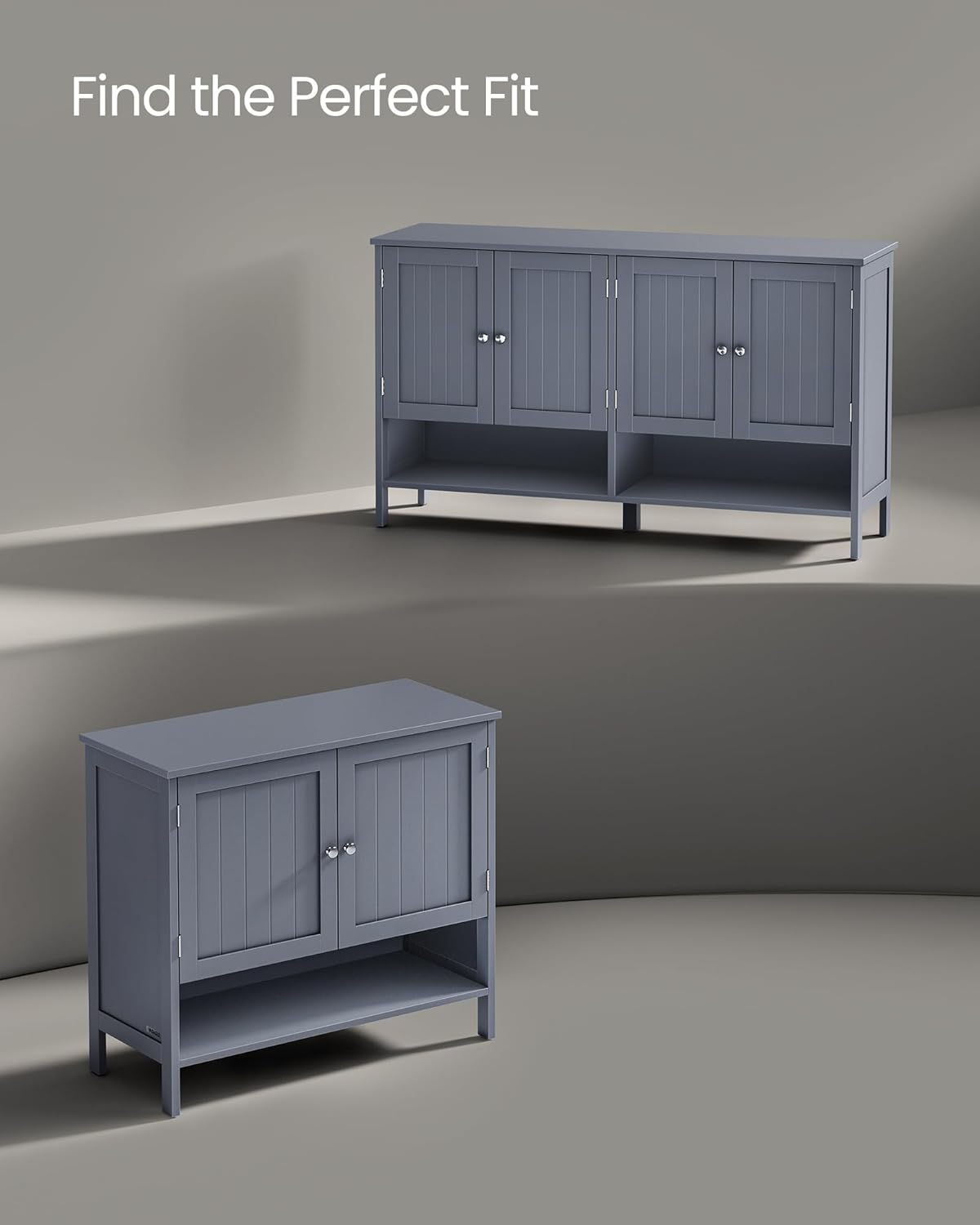 VASAGLE Shoe Cabinet, 3-Tier Shoe Storage Organizer, Modern Freestanding Cabinet with Height-Adjustable Shelf, 13.8 x 47.2 x 27.6 Inches, Entryway, Slate Gray ULBC045G01