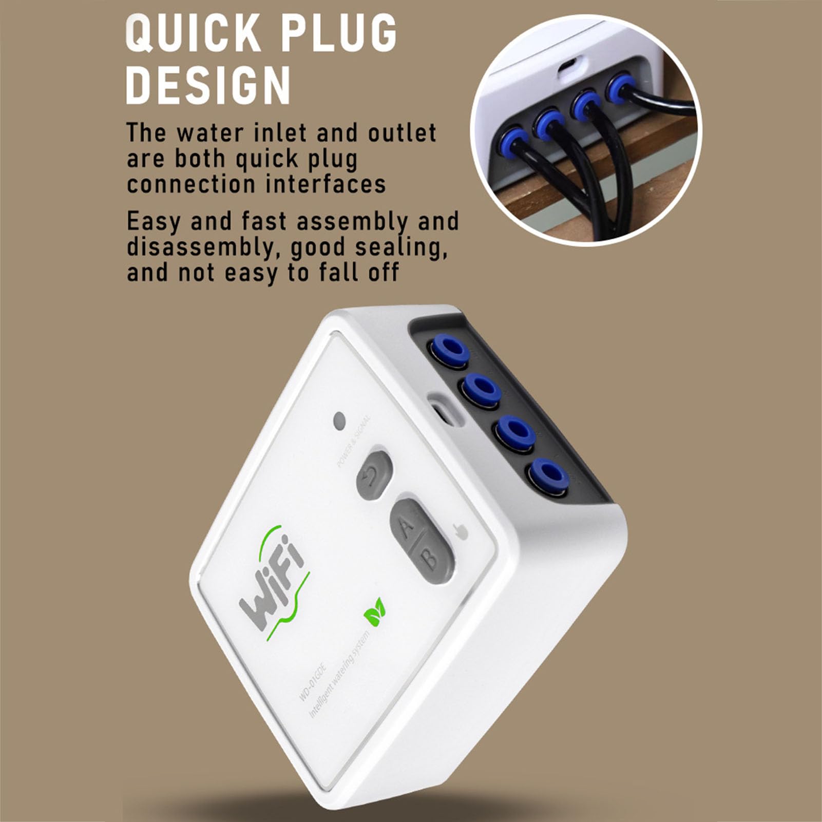 Kit di Irrigazione a Goccia Automatica WiFi, di Irrigazione a Goccia con Controllo APP a Doppia Pompa con Gocciolatori Regolabili con Timer, Tubo da 15 M per 20 Piante in (Spina europea)