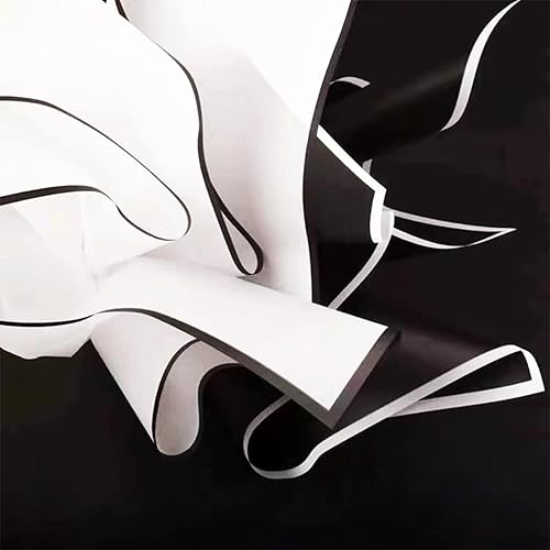 Miniatura 4 de Oakbud 20 hojas de papel de regalo de flores con borde negro, suministros de ramo de floristería impermeables, manualidades, embalaje de regalo o