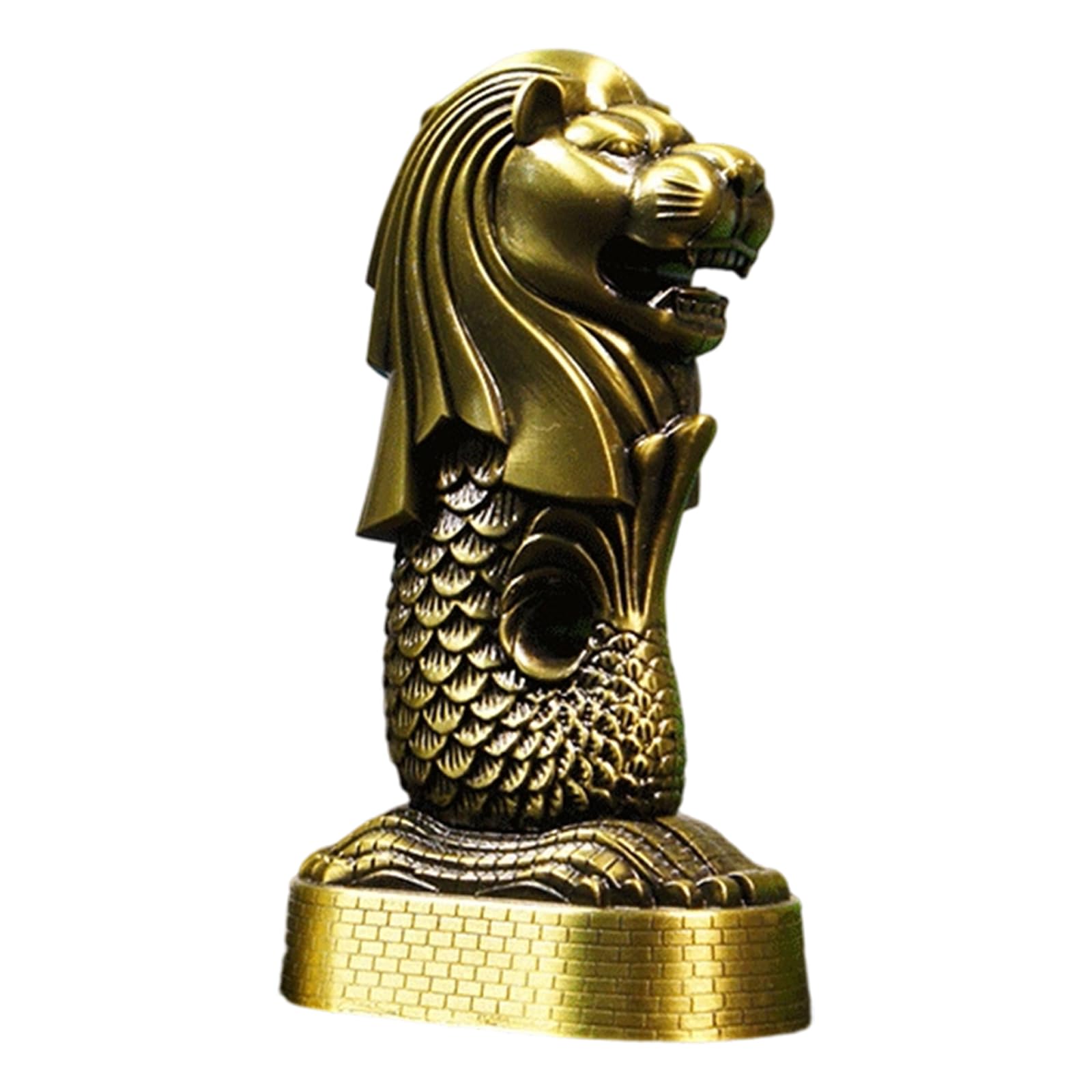 PANGBOER Merlion Statues Animal Sculpture Zinc Alloy Merlion Figurine Desktop Tabletop Ornament Decoration for Home Figurine