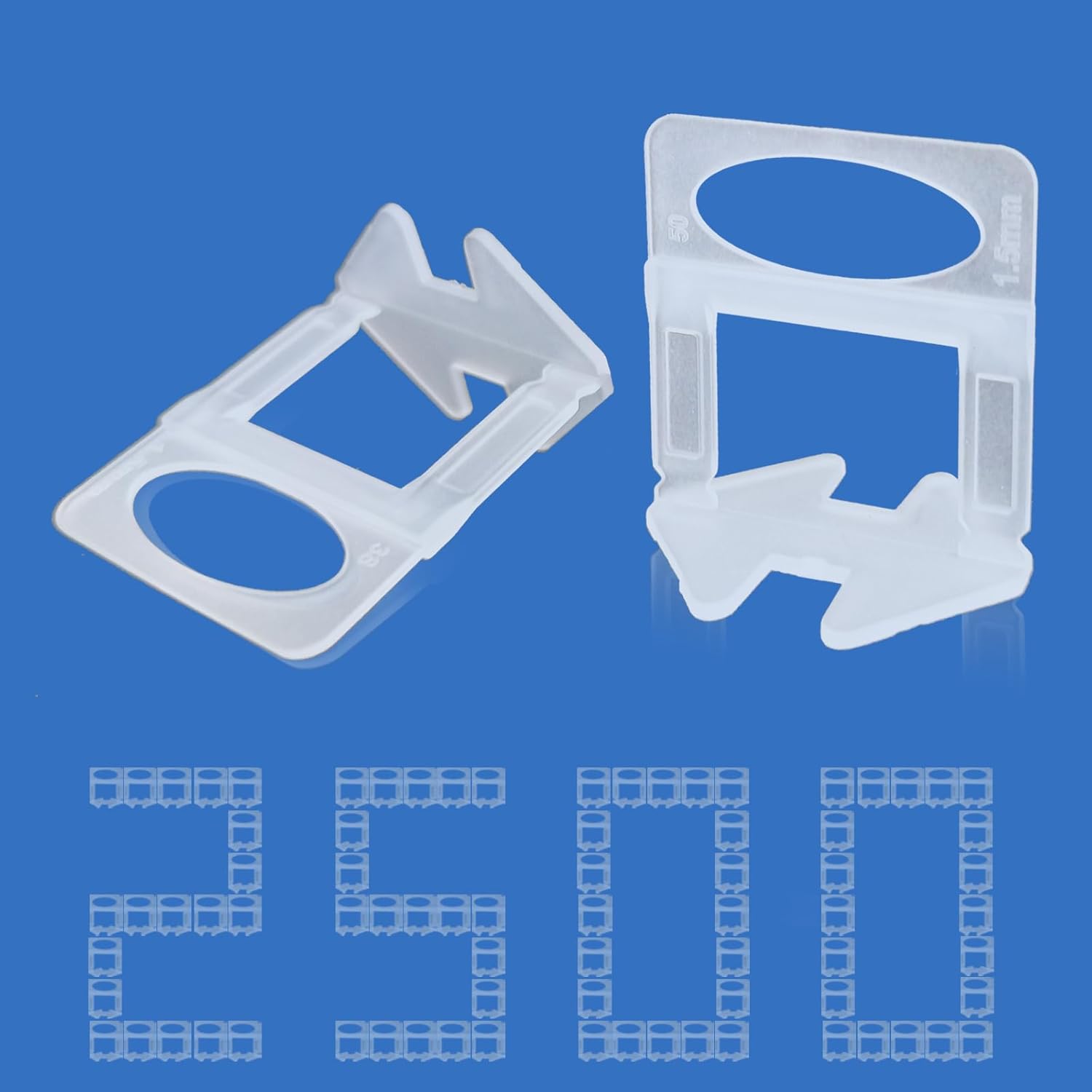 Tile Leveling System 2500pcs 1/16" Tile leveler Spacers Clips Tile Installation Tools for Professional Ceramic Tile and Stone Installation