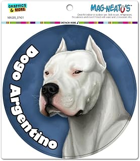 Dogo Argentino - Dog Pet Circle Automotive Car Refrigerator Locker Vinyl Magnet