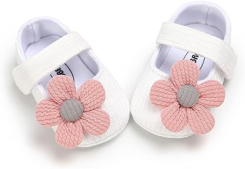 Miniatura 5 de Zapatos planos Mary Jane para bebés y niñas, con lazo, floral, princesa, vestido de boda, zapatos suaves para recién nacidos, cuna para primeros