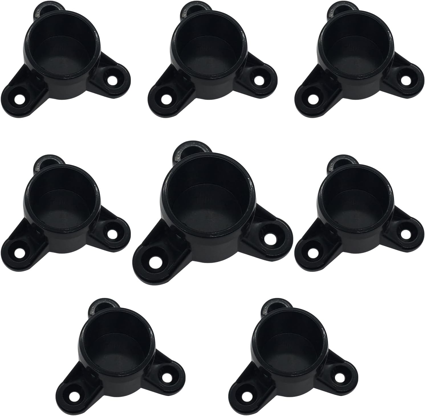 1-1/2" PVC Table Leg Cap Fittings, PVC Furniture Grade Rod Holder Projects for Schedule 40 PVC Pipe, Support Feet for Building Furniture Greenhouse Shed Table, No Screws (Black-Pack of 8)