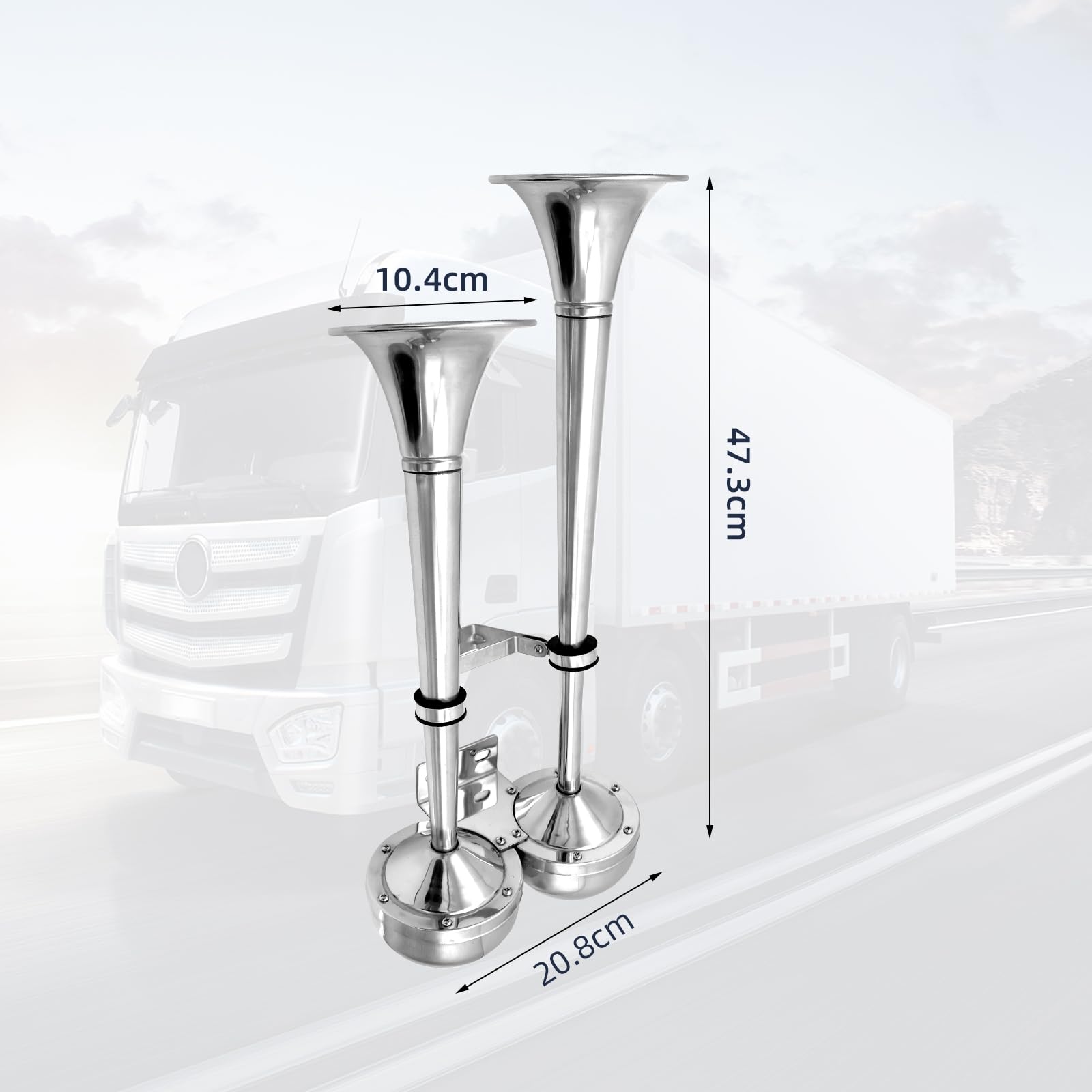 Clacson ad Aria Compressa per Camion 12V, Trombe Auto 120 dB, 105 mm di Diametro, per Barche, Yacht, Camion, SUV, Camper