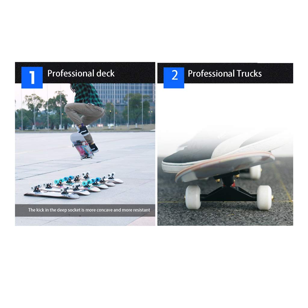 TXTC 31''x 8 '' Complete Longboard for Les Débutants Enfants Garçons Filles Jeunes Adultes, Planches À roulettes Standard avec 7 Lays Érable Pont Skateboards Pro, De Skateboard Longboard (Color : B)