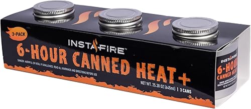 Calor enlatado+ y combustible de cocción (paquete de 3) (rozaduras, compacto, fuera de la red, emergencia)