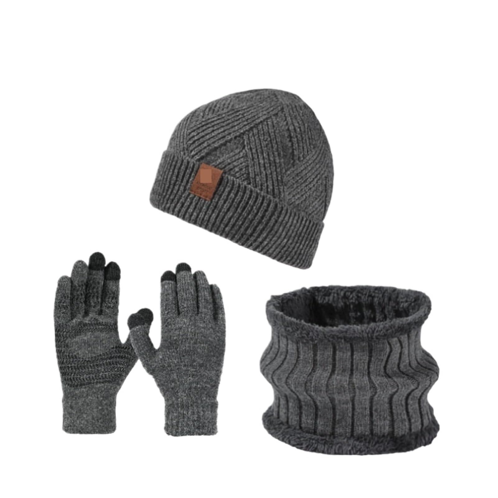 Hiver Ensemble Bonnets, Écharpes, Gants Et Combinaisons Thermiques Doublées En Polaire Ensemble Chaud et Doux