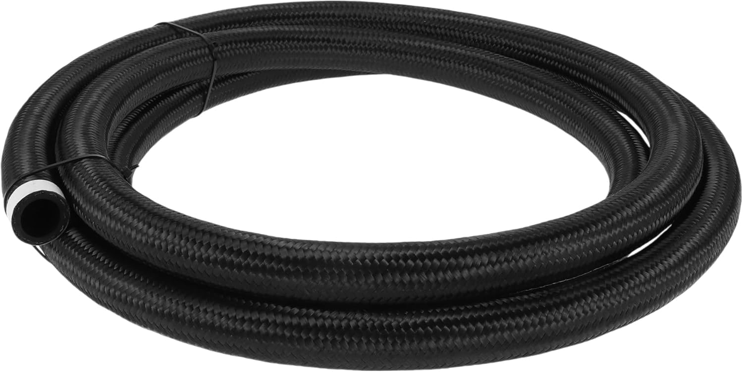 12ft AN16 Fuel Line Hose 16AN Vacuum Hose Automotive Fuel Hose 12ft 0.87"ID 1.16"OD Black CPE Rubber,Nylon Braided