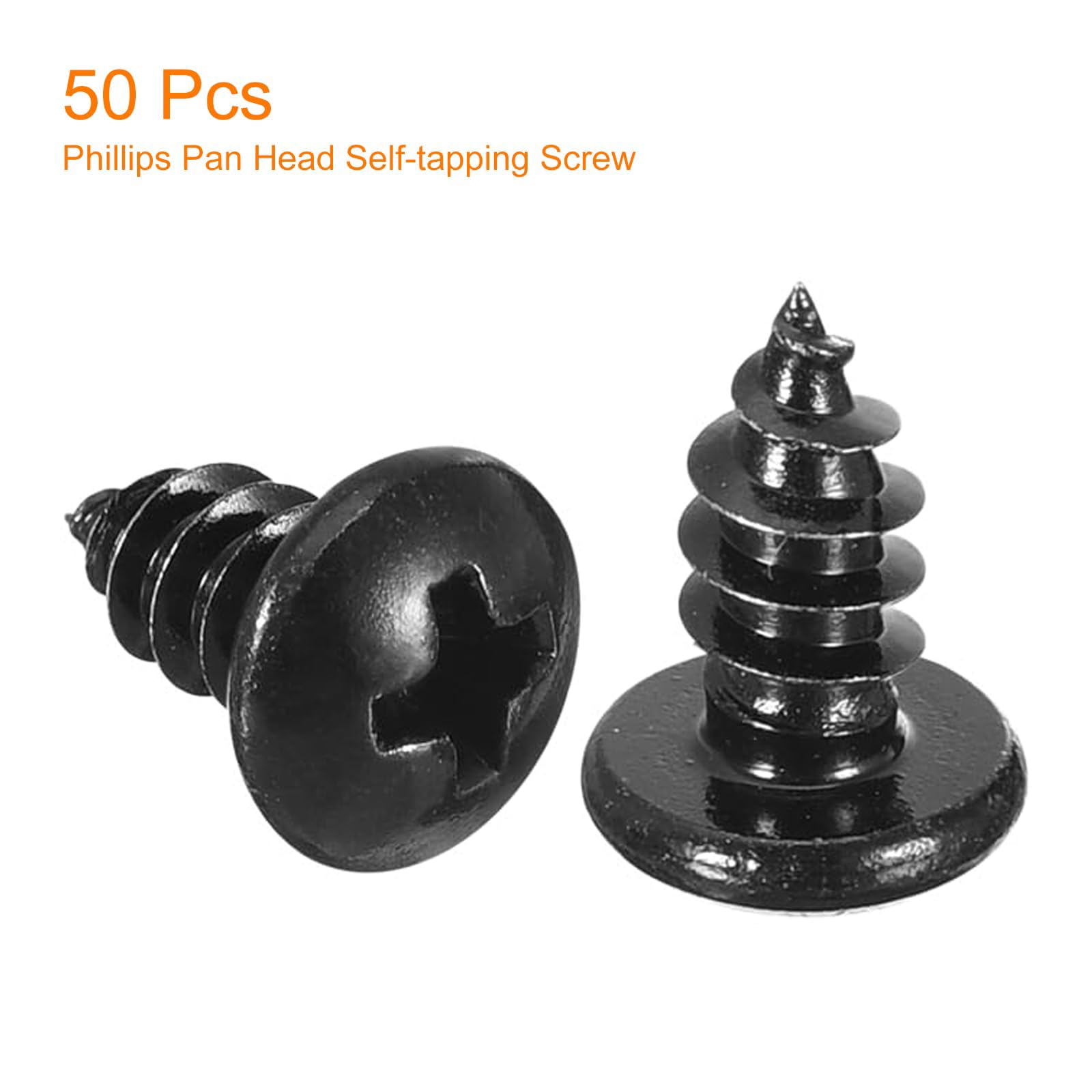 TA-VIGOR 50Pcs Self Tapping Screws, M5 Phillips Pan Head Screw, 10mm Round Head Tapping Screws - Image 3