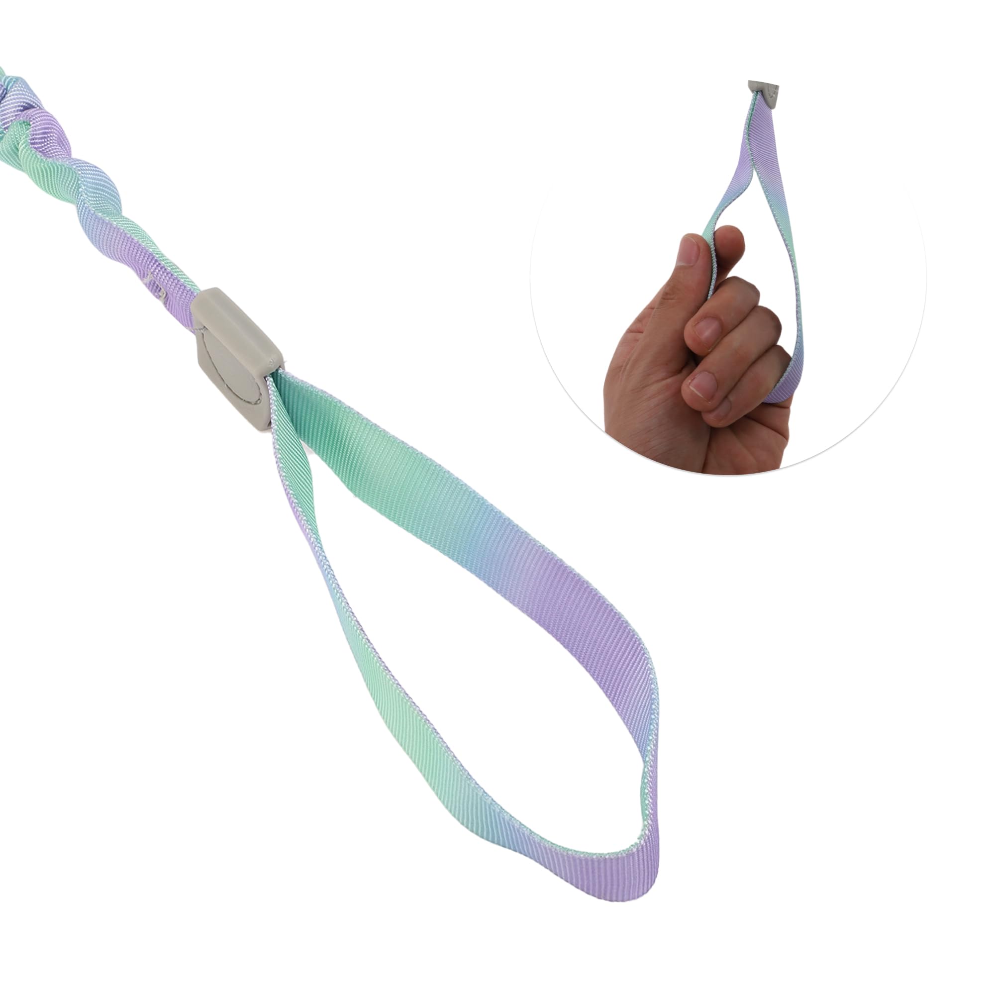 CAPASTEC Guinzaglio a Doppia Maniglia per Cani, Corda Elastico Nylon, Verde Viola Gradiente, Lunghezza 110-160cm