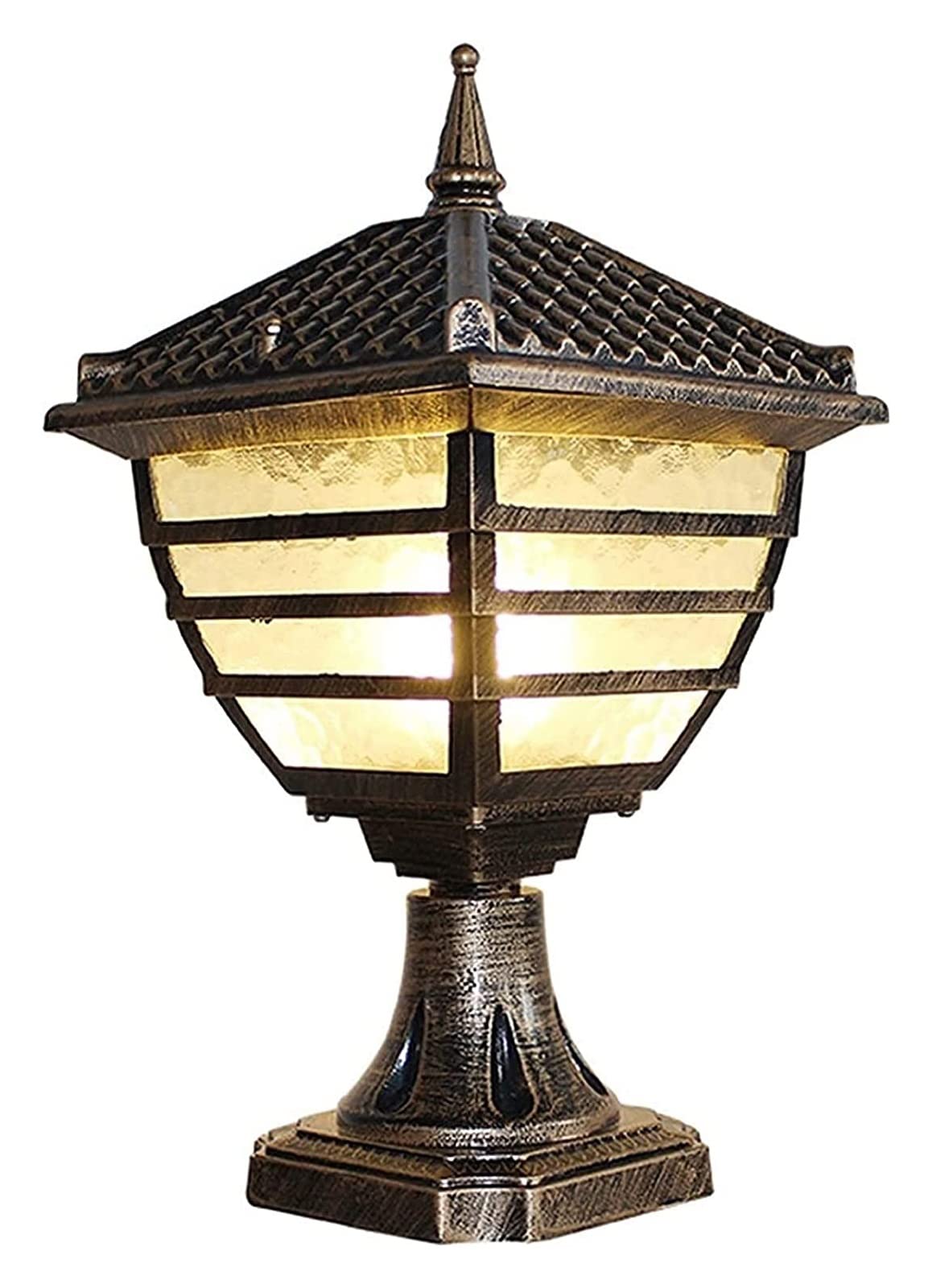 Lampada da cortile Lampada da colonna Cortile industriale retrò Giardino da parete Patio Pilastro Lampada da palo Apparecchio di illuminazione Luci da recinzione Lampada da pavimento per esterni