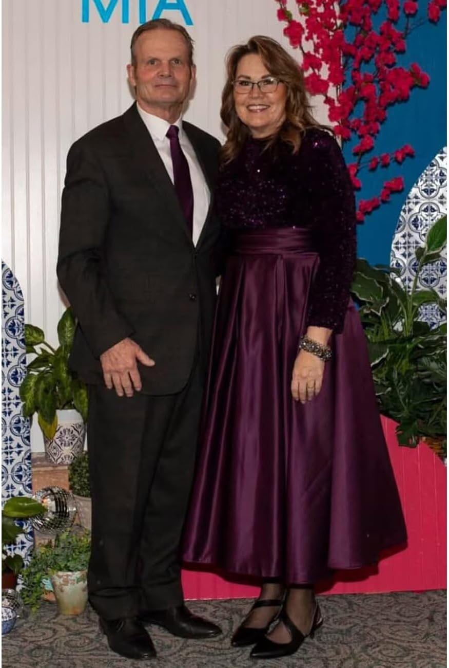 Sparkly Sequin Wedding Gown Long Sleeve Tea Length A Line Formal Dress Mother of The Bride Dresses for Women - Image 5