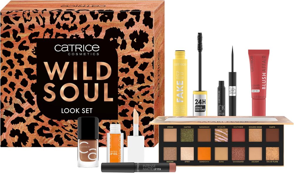 Catrice Wild Soul Look Set, 7-teiliges Make-up-Set, warme Erdtöne, für Augen, Lippen, Teint & Nägel, natürlicher Glam-Look, All-in-one-Set