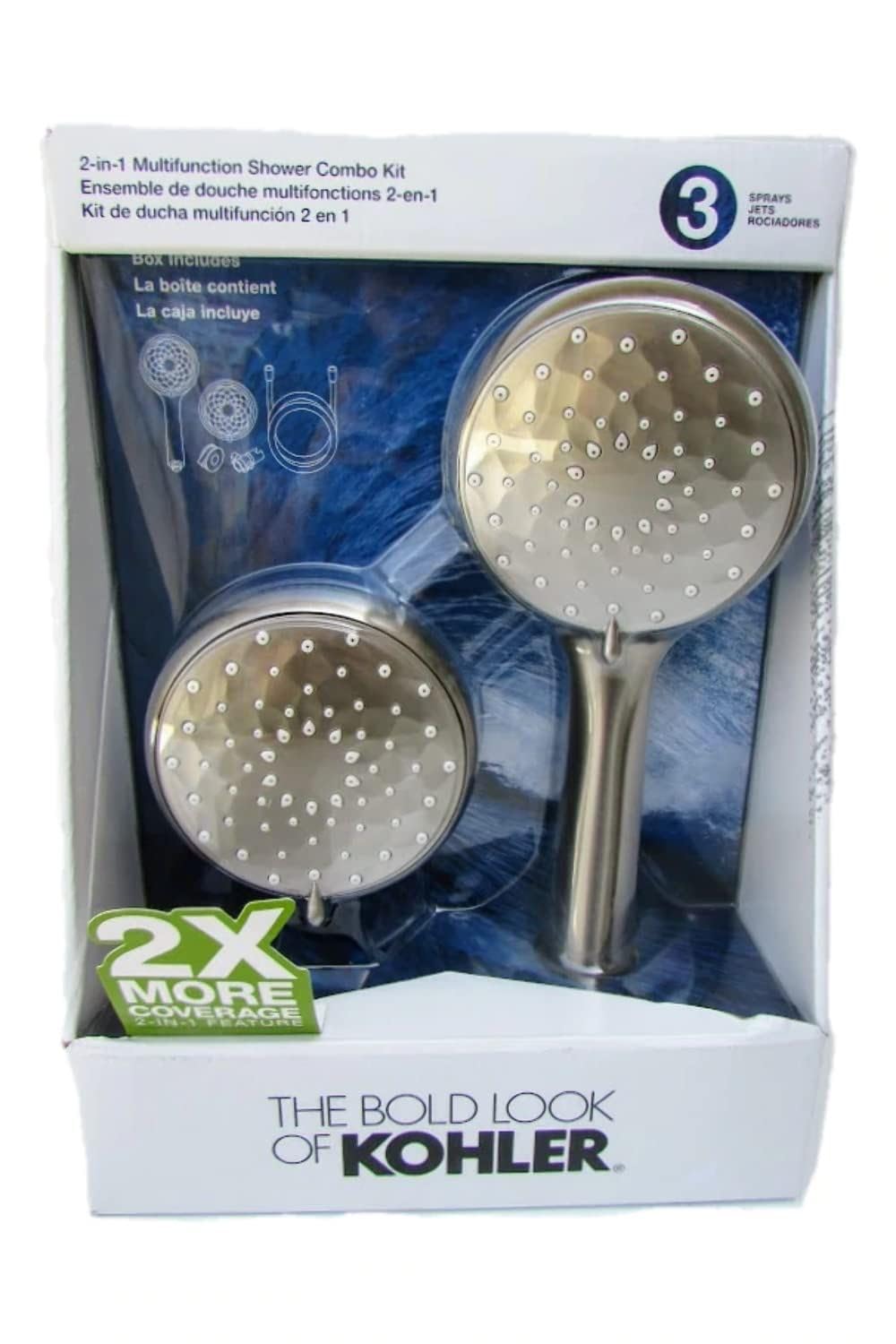 Kohler R28159-G-CP Right-Angle Shower Arm – Adjustable Column & Slide Bar For Rainhead & Handshower (Valve Sold Separately)
