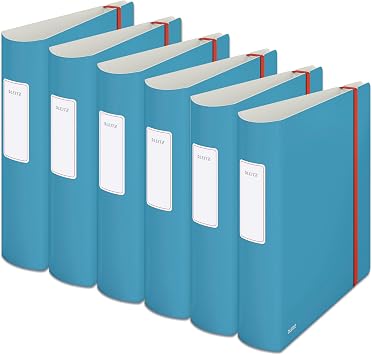 Leitz Cosy Series 10380061 Quality Folder 180  Active Pack of 6 A4 500 Sheets 8.2 cm Spine Width Soft Blue