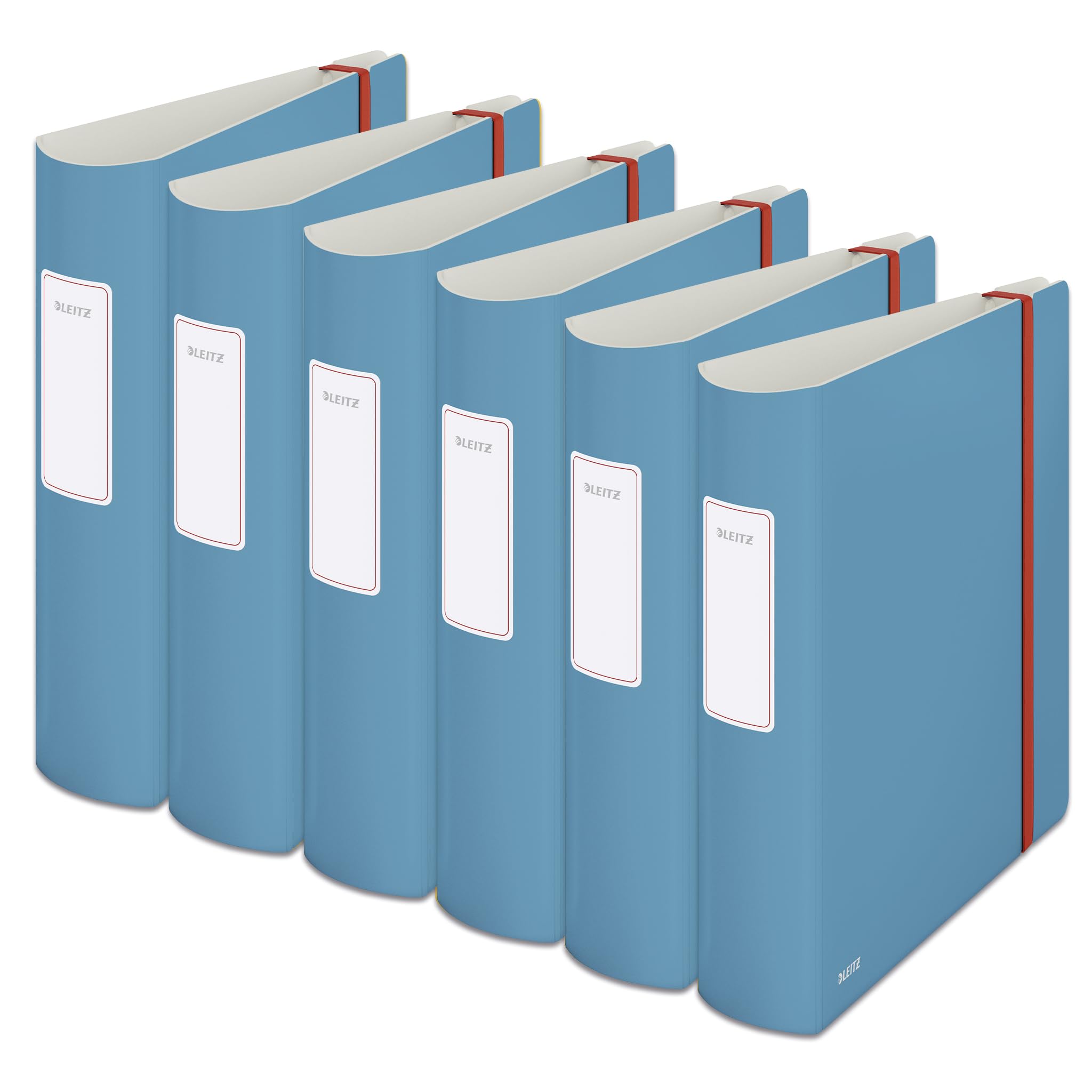 Leitz Cosy Series 10380061 Quality Folder 180° Active Pack of 6 A4 500 Sheets 8.2 cm Spine Width Soft Blue