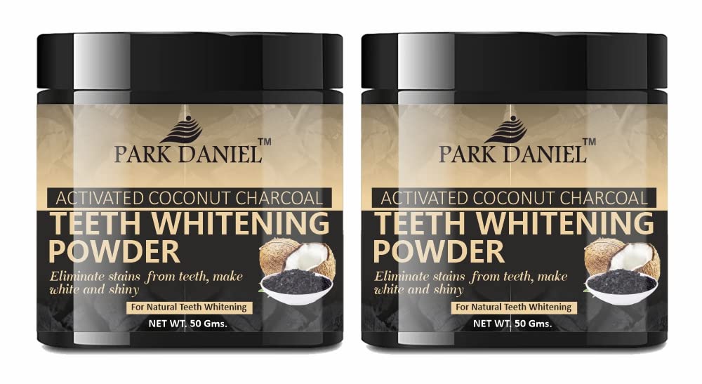 Park Daniel Activated Charcoal Natural Coconut Powder Teeth Whitener Proven To Remove Surface Stains Effectively On Enamel Safe, Freshness Breath & Healthier Whiter Smile - Pack 2 of 50 Grams-image-42