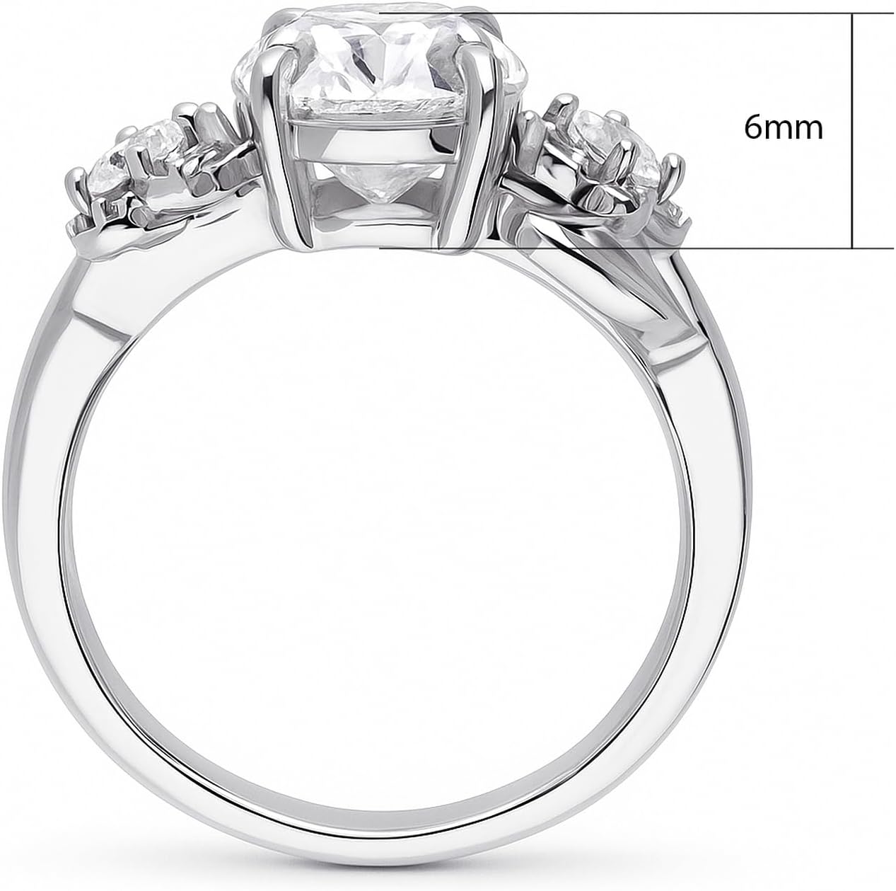 BERRICLE Sterling Silver Flower Wedding Engagement Promise Rings for Her, Trendy Statement Simulated Diamond Cubic Zirconia Ring for Women - Oval, Round Cut Designs