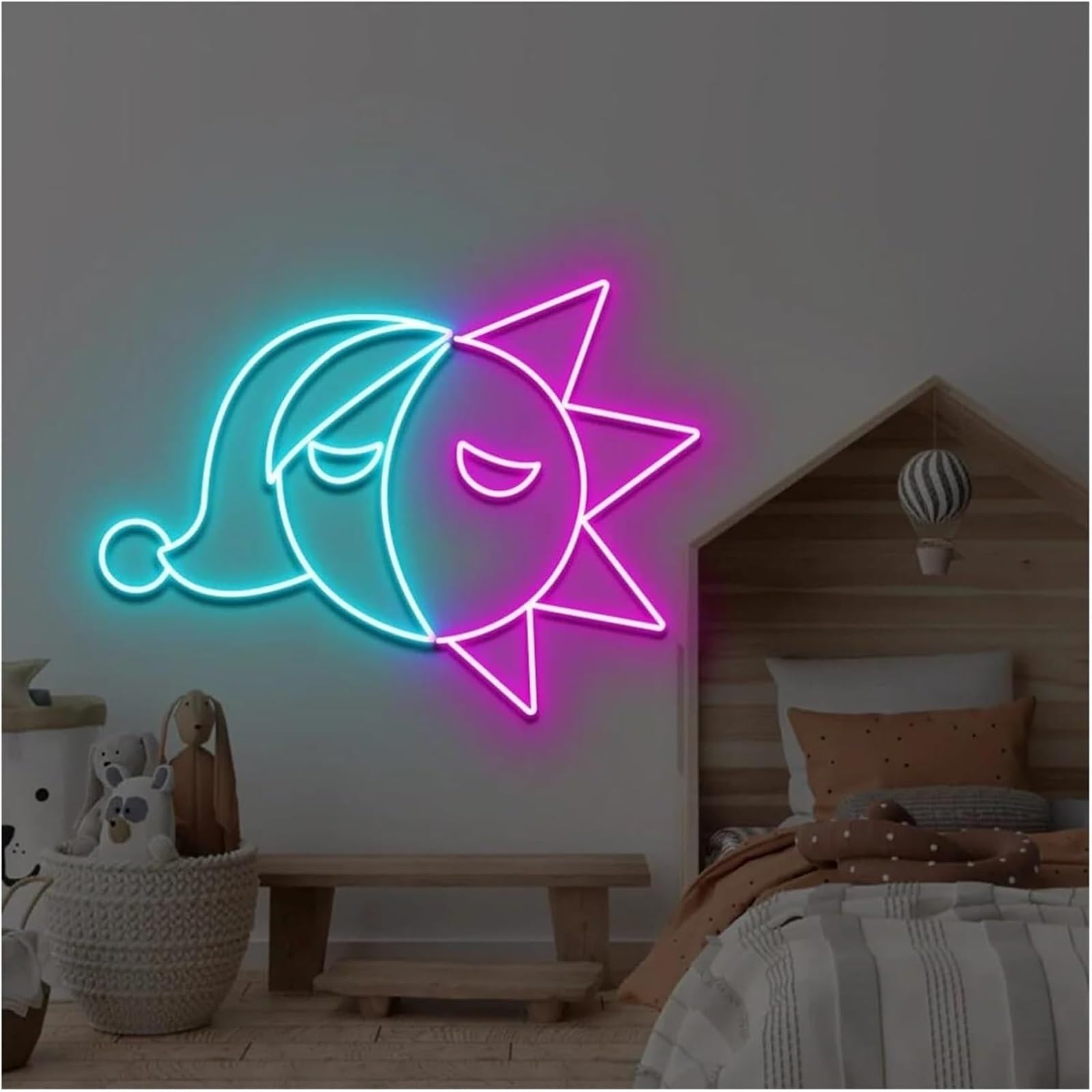 Luci al neon Per lampada al neon Sole per Luna per insegne per luminosità regolabile alimentata 30cmx38cm