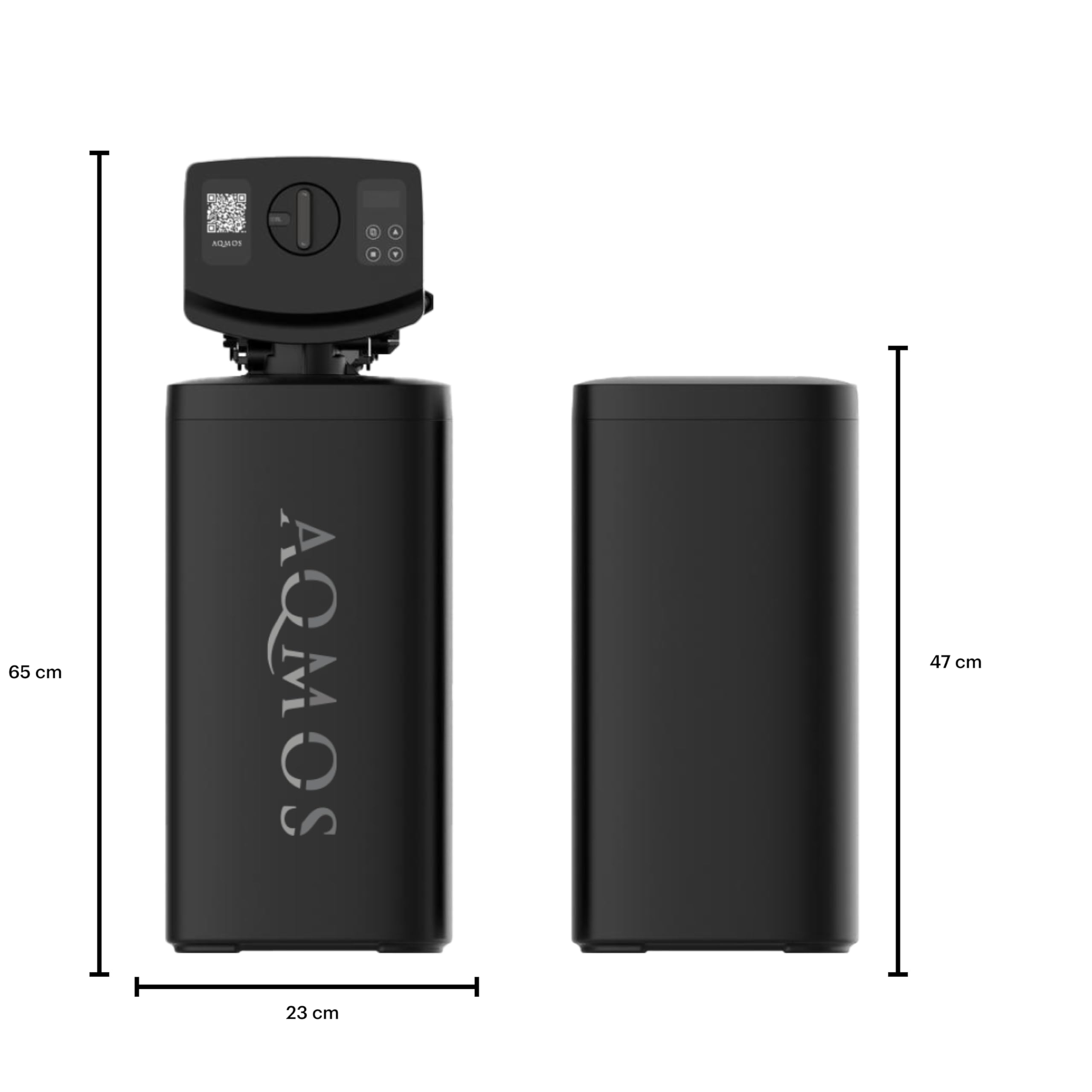 AQMOS FLEX-40 Wasserenthärtungsanlage mit Anschlussset 1" und Montageblock 1" Entkalkungsanlage für 2–4 Personen – 4.000 L Kapazität – Mit externem Salzbehälter – Wasserenthärter Hausinstallation