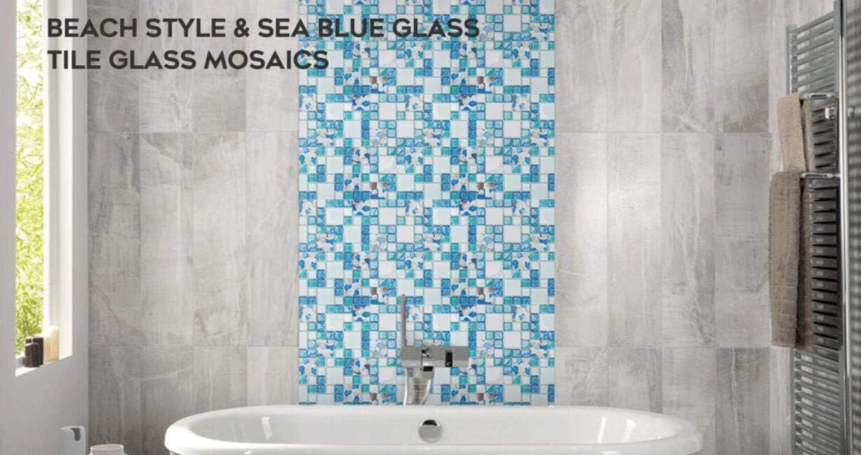 Buy Tst Mosaic Tiles Glass Conch Tiles Beach Style Sea Blue Glass Tile Glass Mosaics Wall Art Kitchen Backsplash Bathroom Design Tstgt370 5 Square Feet Online In Indonesia B0759rg2qy