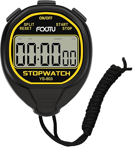 FCXJTU Digital Simple Stopwatch Timer, No Bells, No Alarm, Simple Basic Operation, Silent, Clear Display, ON/Off, Large Display for Swimming Running