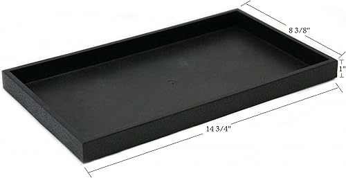 Miniatura 2 de N N'icePackaging Bandeja de plástico negro de 6 unidades 14.75 x 8.25 x 1 pulgada Para
