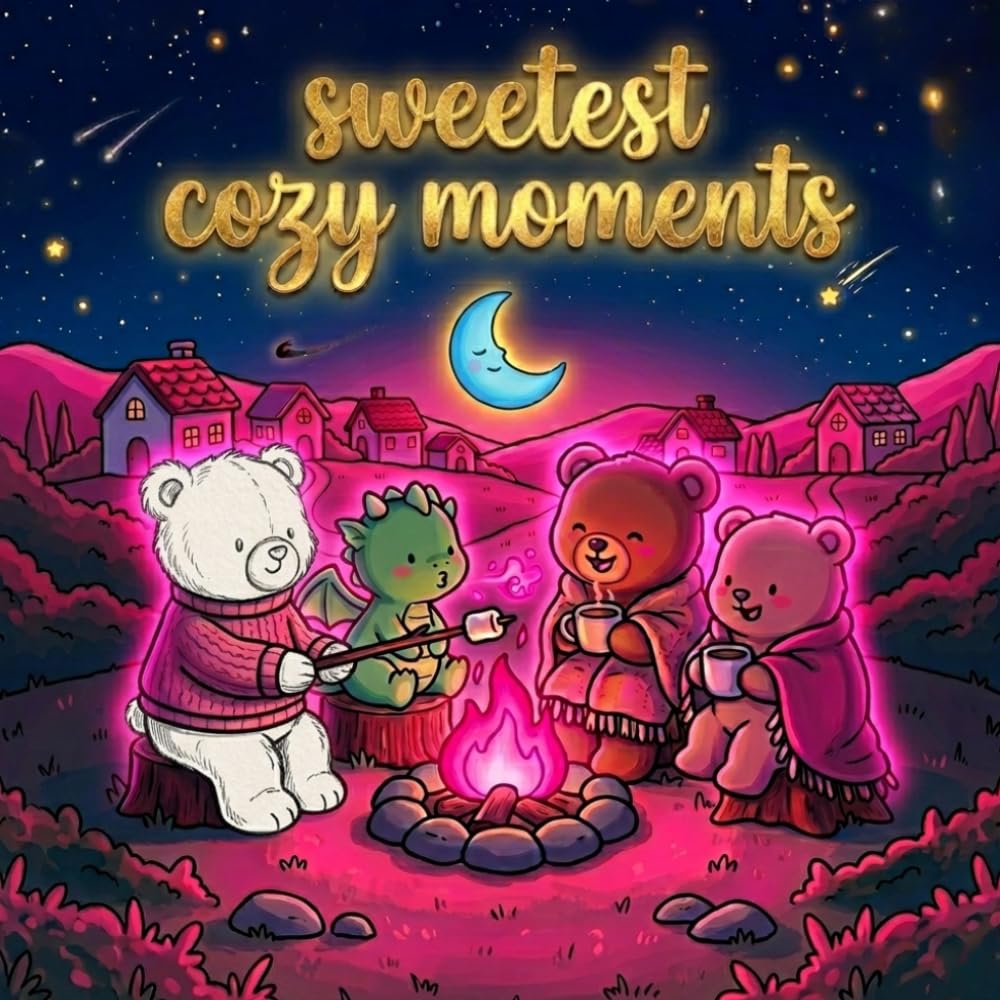 Sweetest Cozy Moments: Simple and Bold Coloring Book with 40 Sweet Illustrations for Adults and Teens