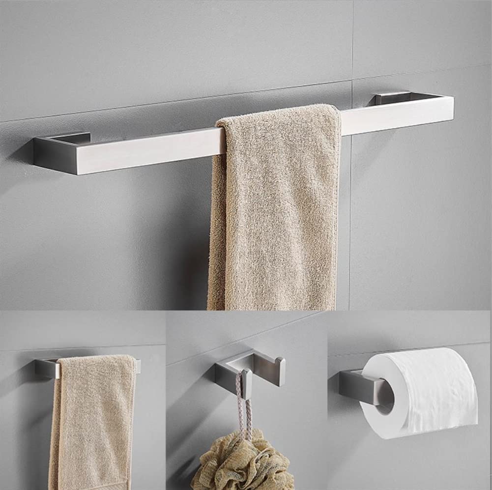 Estantes de baño Juego de 4 piezas de oro cepillado Accesorios de baño, Soporte de papel higiénico de montaje en pared de acero inoxidable Barra de toalla Anillo Gancho para bata Toallero (Color : Nic